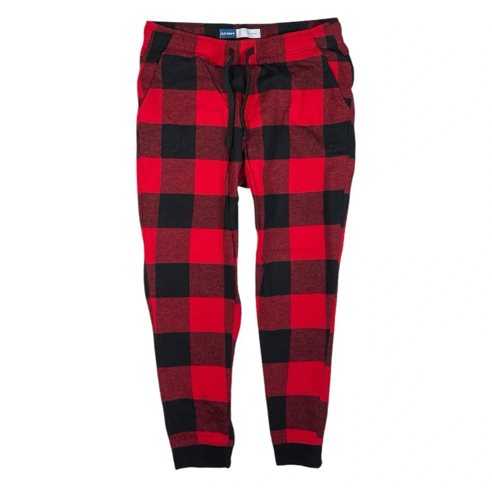 MJ257 Men’s Old Navy Buffalo Plaid Lumberjack Holiday Pajama Jogger Pants L Tall